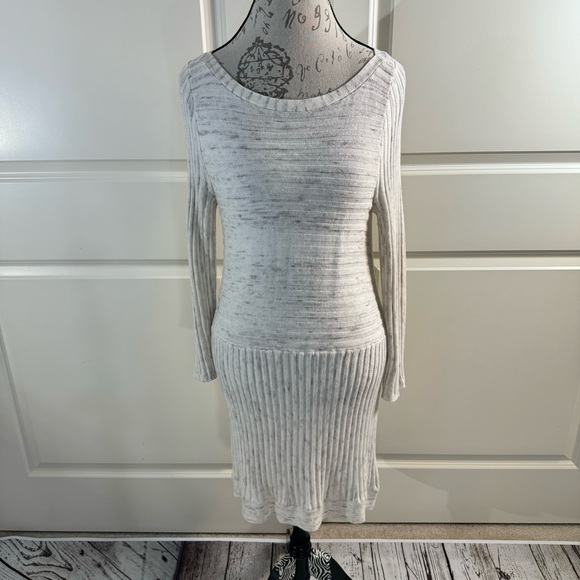 Anthropologie Moth Cream Ribbed Tunic Sweater Medium - Picture 3 of 10